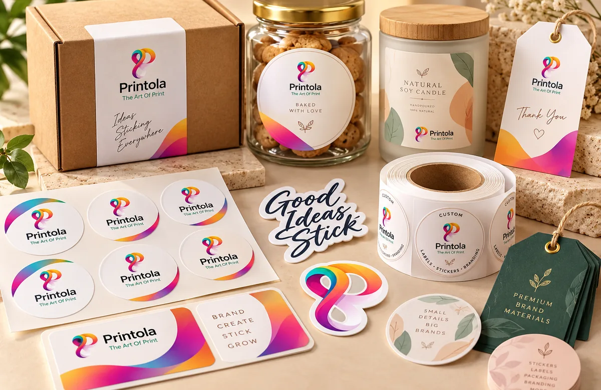 Labels, Stickers & Branding Materials — Printola service visual
