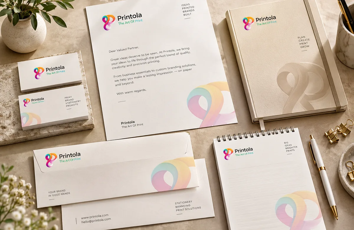 Letterheads, Envelopes & Office Stationery — Printola service visual